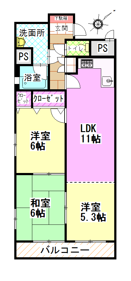 【間取】3LDKに間取変更可能です!