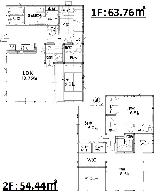 間取り 4LDK 全居室収納あり