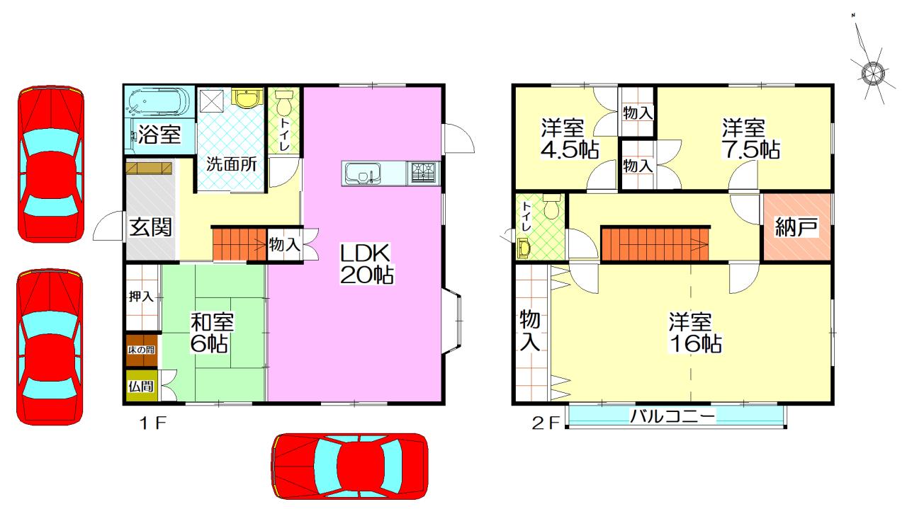 間取り 4LDK→5LDKに間取変更可能です♪